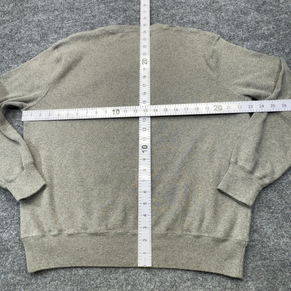 Polo Ralph Lauren Sweater Mens Large Gray Cotton V-Stitch Pullover Preppy